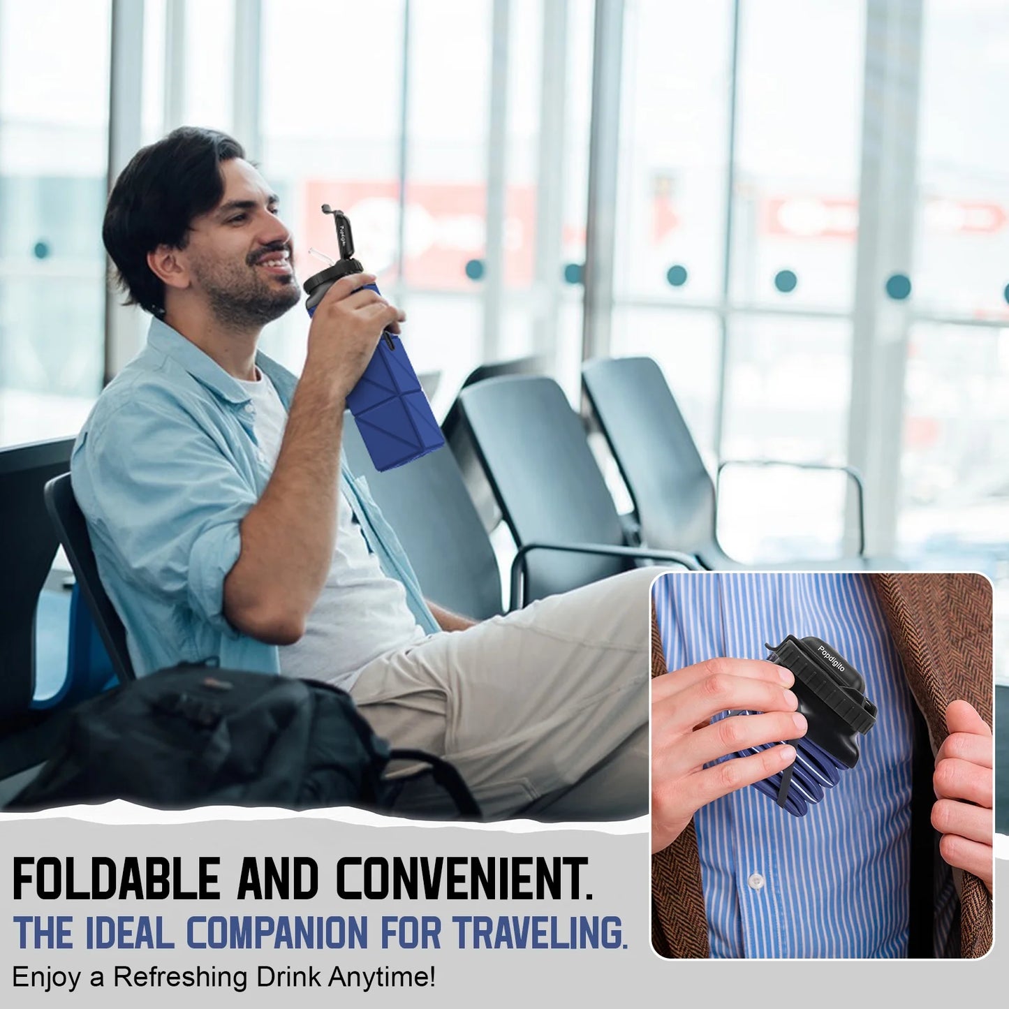 Foldable, Collapsible, Reusable Silicone Water Bottles