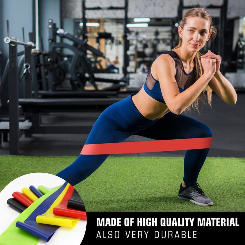 5 Counts/Set Mini Loop Resistance Band Set with Storage Bag, Portable Exercise Band, Home Gym Exercise Stretching Training Equipment, Gymtok, Gym Accessories, Home Gym Kit-Dby