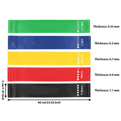 5 Counts/Set Mini Loop Resistance Band Set with Storage Bag, Portable Exercise Band, Home Gym Exercise Stretching Training Equipment, Gymtok, Gym Accessories, Home Gym Kit-Dby