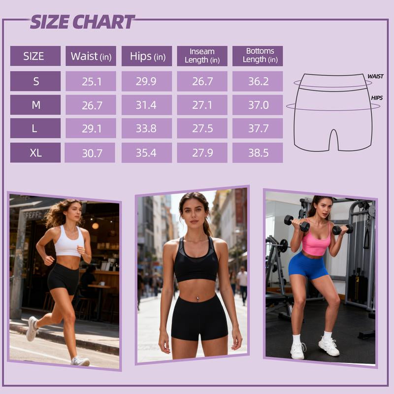 CHRLEISURE 3PCS High Waisted Biker Shorts for Women- Fitness Athletic Workout Running Yoga Gym Shorts