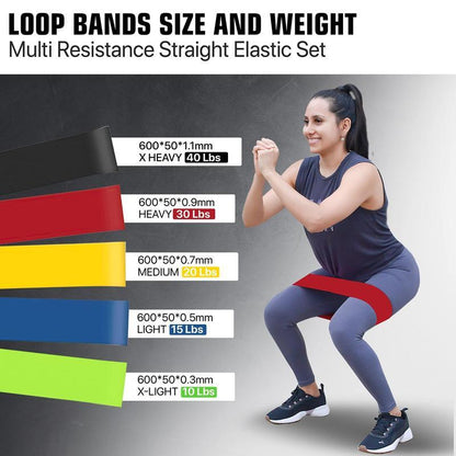 5 Counts/Set Mini Loop Resistance Band Set with Storage Bag, Portable Exercise Band, Home Gym Exercise Stretching Training Equipment, Gymtok, Gym Accessories, Home Gym Kit-Dby