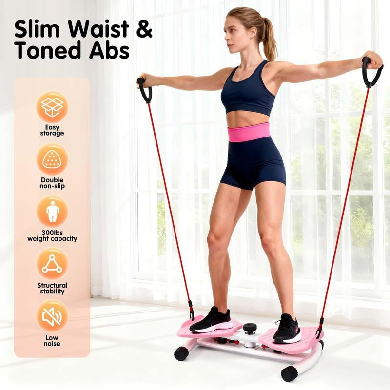 X-COOL Waist Twist Machine for Core Workout - 300 Lbs Capacity, Portable Ab & Cardio Training Equipment for Home Gym and Aerobic Exercise