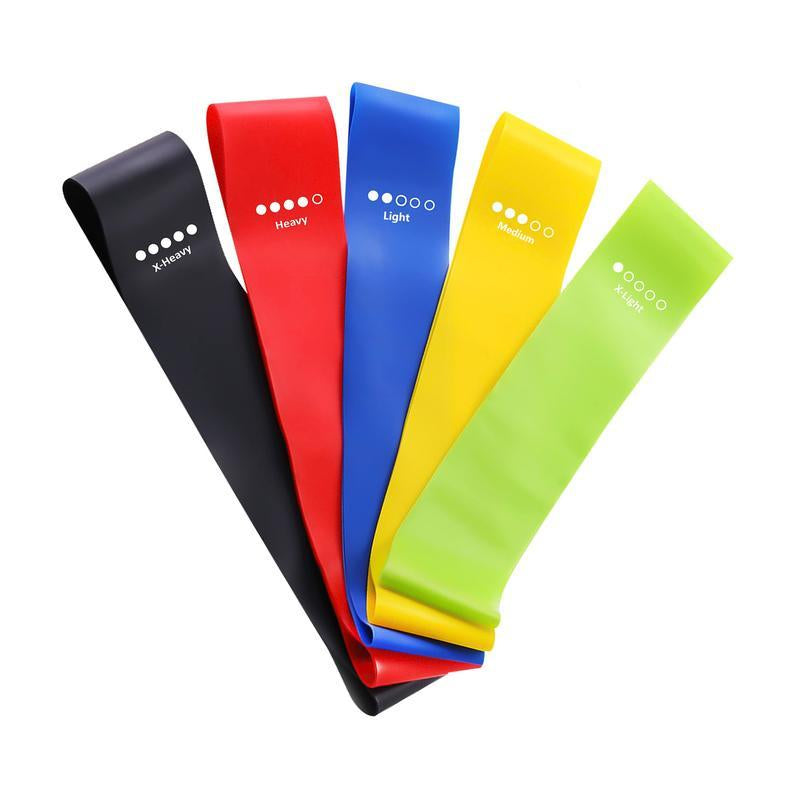 5 Counts/Set Mini Loop Resistance Band Set with Storage Bag, Portable Exercise Band, Home Gym Exercise Stretching Training Equipment, Gymtok, Gym Accessories, Home Gym Kit-Dby