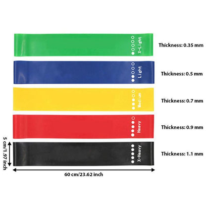 5 Counts/Set Mini Loop Resistance Band Set with Storage Bag, Portable Exercise Band, Home Gym Exercise Stretching Training Equipment, Gymtok, Gym Accessories, Home Gym Kit-Dby