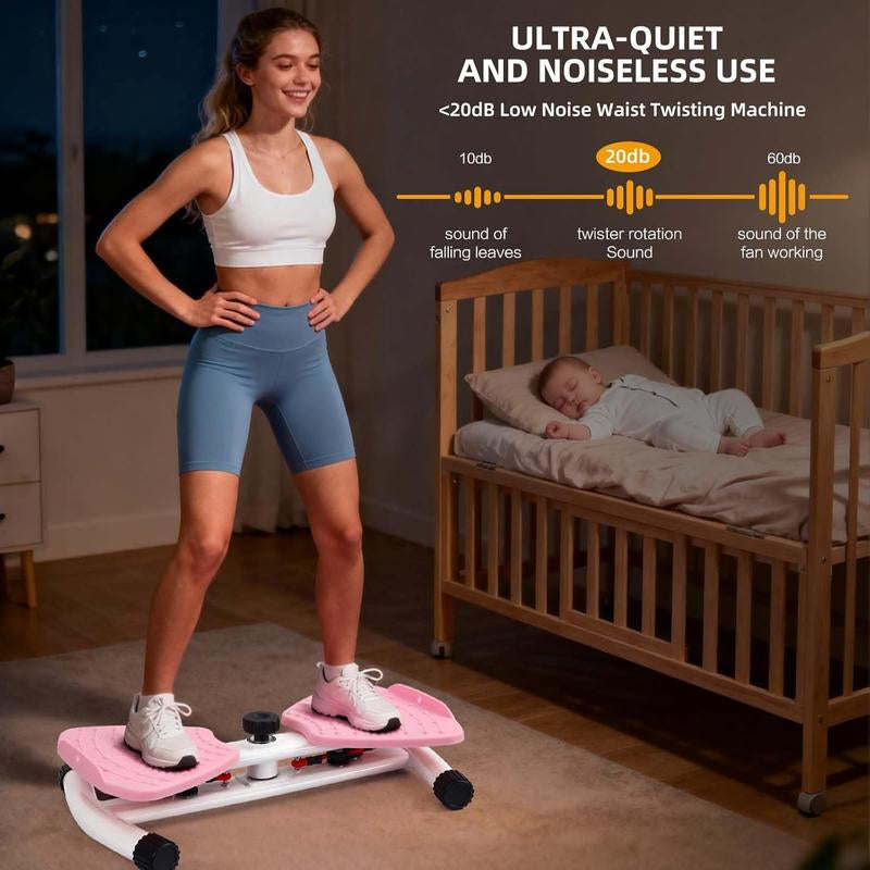 X-COOL Waist Twist Machine for Core Workout - 300 Lbs Capacity, Portable Ab & Cardio Training Equipment for Home Gym and Aerobic Exercise