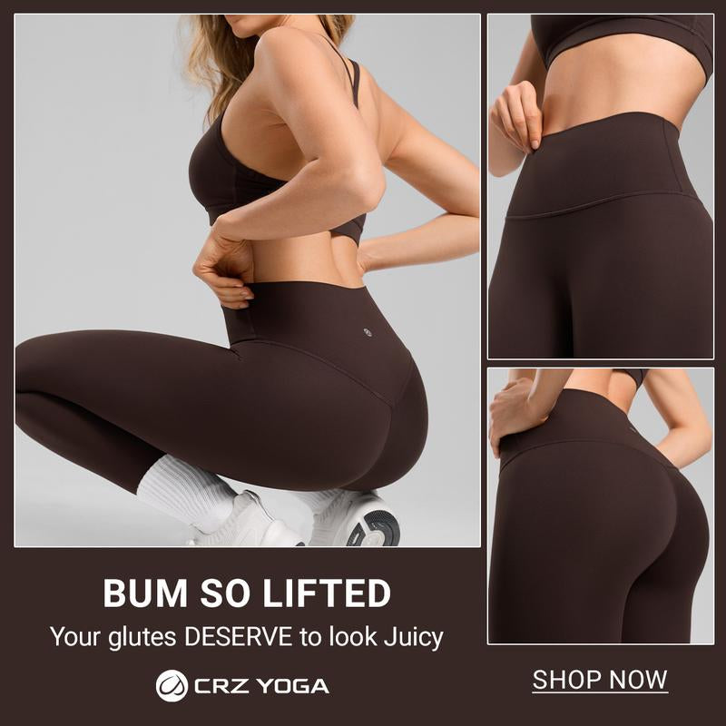 CRZ YOGA Butterluxe No Front Seam Yoga Leggings 25" - High Waisted Womens Lounge Pants Pilates Workout Athletic Buttery Soft